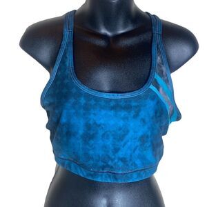 WITH sports bra pullover green black circles cross cross back mesh xl